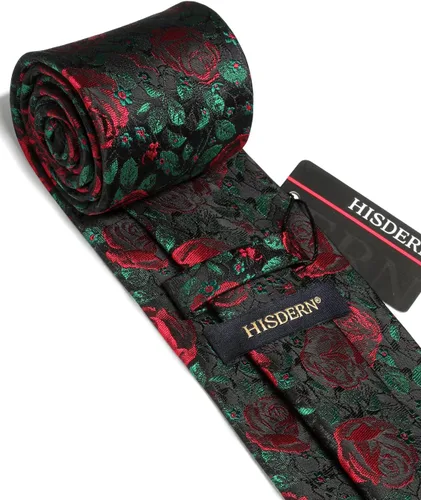 Miniatura 203 de Corbatas florales tejidas clásicas para hombre, corbata cuadrada de bolsillo, corbatas formales para hombres, boda con pañuelo