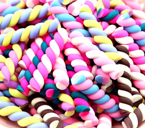 Miniatura 2 de 30 dijes surtidos de limo con forma de corazón, malvavisco, arcoíris, caramelos, rebanadas, botones de parte trasera plana, cabujones