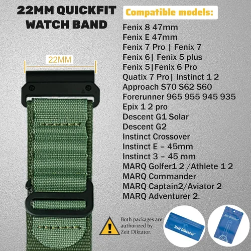 Miniatura 2 de Correas de reloj compatibles con Garmin Fenix 7 Pro 6 Pro 5 plus Instinct 1 2 Forerunner 965 955 945 36.820 in Velcro/Alpine Loop Correa de reloj