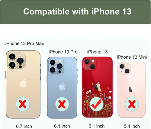 Miniatura 3 de Unov - Funda compatible con iPhone 13, funda transparente con diseño, patrón floral grabado en relieve, protector delgado y suave de TPU, 6.1 Flower