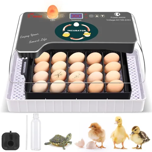 12 Incubadoras Automáticas de Huevos para Incubar Huevos con Control Inteligente de Temperatura, Volteador Automático, Ovoscopía LED para Huevos de