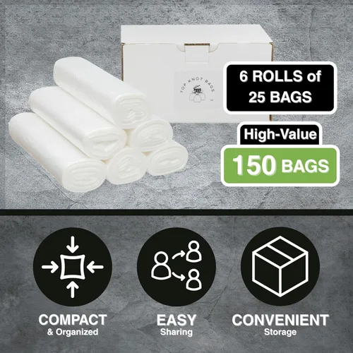 Miniatura 3 de Top Knot Bags Bolsa de basura de 45 galones, 40 x 48 pulgadas, transparente, 150 unidades, forro para latas de 40 galones, 41 galones, 42 galones