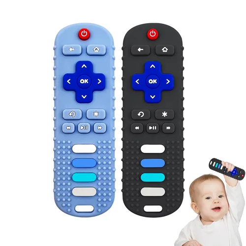 Miniatura 8 de YAPROMO Juguetes de Dentición de Silicona para Bebés, Juguete Control Remoto para Bebés de 3-18 Meses, Juguete de Dentición Control Remoto para Negro