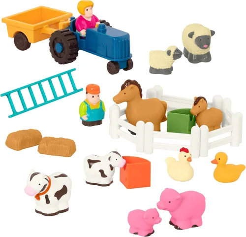 Miniatura 11 de Battat Big Red Barn, Animal Farm Playset - Juguete de aprendizaje para niños pequeños, 18M Plus, 13.5" x 9"x 12