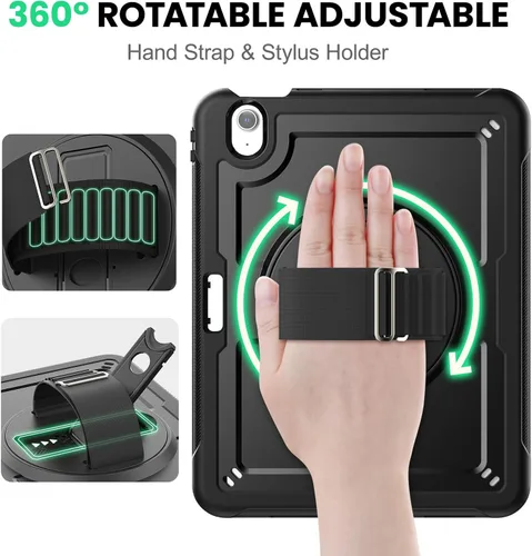 Miniatura 3 de SEYMAC Funda protectora a prueba de golpes para iPad Air de 11 pulgadas M4, M3, M2 (2026/2025/2024), funda protectora a prueba de golpes