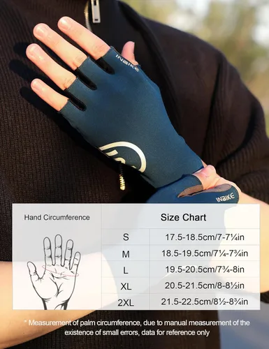 Miniatura 5 de INBIKE Guantes de ciclismo para hombres y mujeres, guantes de bicicleta transpirables ligeros de medio dedo, guantes de ciclismo de montaña