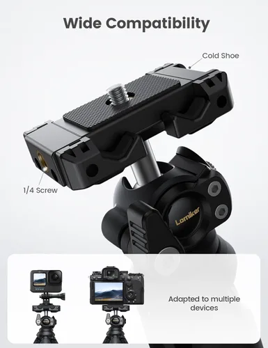 Miniatura 3 de Lamicall Trípode para iPhone - Trípode Flexible para Teléfono 3 en 1 con Control Remoto Inalámbrico - Soporte de Trípode para iPhone para Grabación