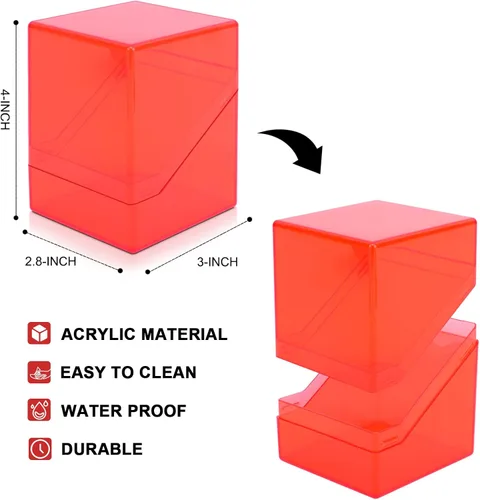 Miniatura 2 de Homthy Paquete de 4 fundas para cartas intercambiables, cajas de almacenamiento de tarjetas acrílicas con capacidad para más de 100 tarjetas