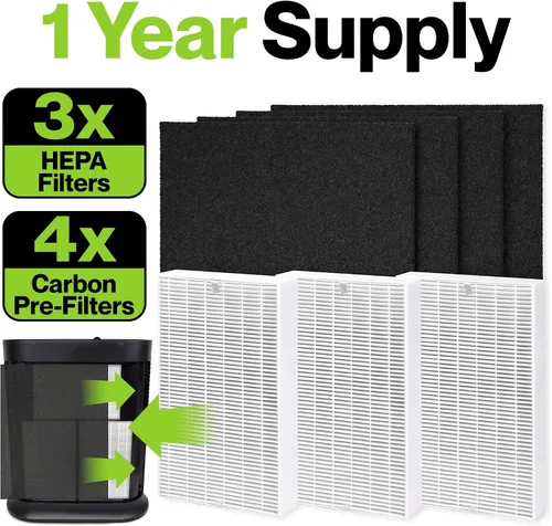 Miniatura 3 de Durabasics Juego de 3 filtros HEPA para filtros purificadores de aire HPA300 Honeywell y Honeywell HPA300 – Compatible con purificador de aire