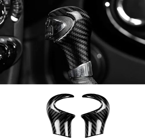 Miniatura 8 de AIRSPEED Cubierta de la perilla de la palanca de cambios de fibra de carbono, calcomanía interior para Mini Cooper F54 F55 F56 F57 F60 Accesorios