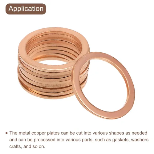 Miniatura 4 de uxcell Hoja de cobre puro, 4 piezas de 2 "x 2" x 0.02 "Placa de metal de cobre de calibre 24 T2 para manualidades, reparaciones eléctricas, industria