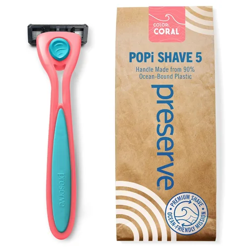 Miniatura 15 de Preserve POPi - Recambios de cuchillas de afeitar para afeitar, 5 cuchillas para hombres y mujeres, afeitadoras recubiertas de cerámica para mayor