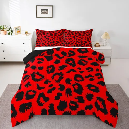 Miniatura 23 de Juego de edredón de nido de abeja, juego de ropa de cama geométrico verde y rojo, tamaño individual, juego de edredón reversible negro con colmena