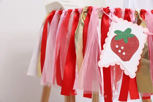 Miniatura 9 de Cartel para silla alta con temática de bayas y fresas, accesorio de fotos de pastel de aplastamiento, decoración de fondo de fotos de primer