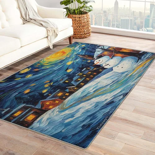 Miniatura 43 de Alfombra de oso de 2 x 3 pies, alfombra de Navidad para entrada, sala de estar, dormitorio, alfombra de animales salvajes, decoración de habitación