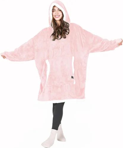 Miniatura 16 de Tirrinia Sudadera Manta de Gran Tamaño con Capucha, Mantas Sherpa Esponjosas Vestibles, Manta Sudadera Reversible y Acogedora, Regalo para Adultos #