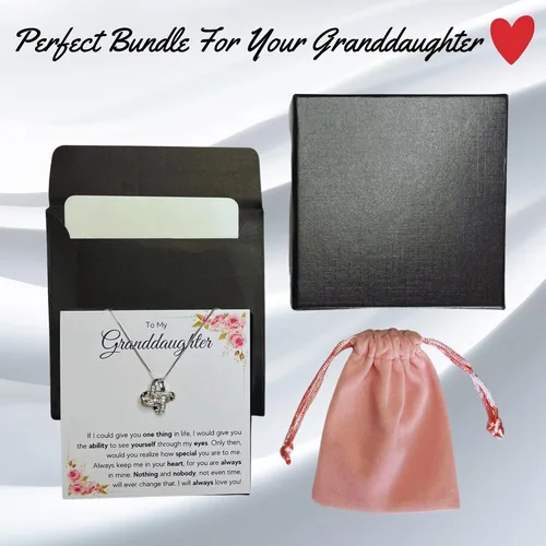 Miniatura 4 de Collar para nietas, regalos de abuelas o abuelos, para mi nieta, joyería para una graduación o cumpleaños, con una tarjeta y una caja de regalo