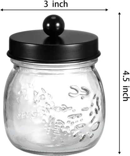 Miniatura 6 de SheeChung Tarro pequeño de albañil, soporte de cristal, tarros de boticario con tapas, organizadores de baño y almacenamiento, recipiente de baño