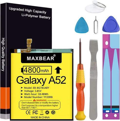 Miniatura 11 de MAXBEAR - Batería para Galaxy A12, (actualizada) 5800mAh 3.85V, batería de repuesto de polímero de litio EB-BA217ABY para Samsung Galaxy A12