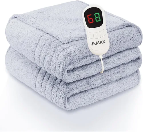 Miniatura 16 de JKMAX - Manta eléctrica con calefacción de tamaño queen, 84 x 90 pulgadas, 10 niveles de calefacción, 5 ajustes de tiempo, con protección contra