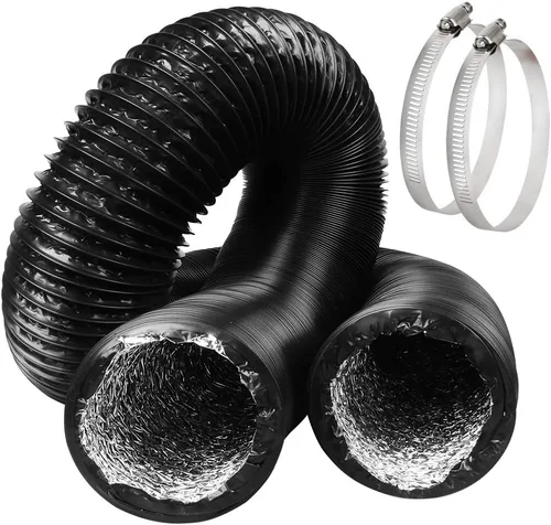 Omont Manguera de ventilación para secadora de 4 pulgadas, 10 pies, tubo de conducto de aire flexible con aislamiento de aluminio, kit de manguera