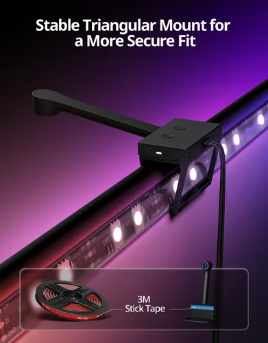 Miniatura 7 de Ailofy Retroiluminación LED inteligente con cámara para pantallas de 55 a 70 pulgadas, tira de luces LED de 12.48 pies sincronizada con pantalla