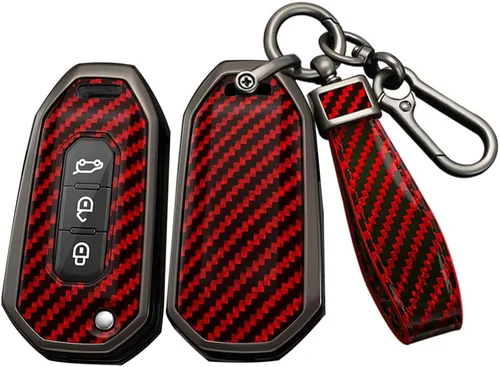 Miniatura 8 de ontto Funda plegable para llave de automóvil compatible con Ford Territory 2020-2023 EV/Accesorios de titanio, protector de llave antiarañazos