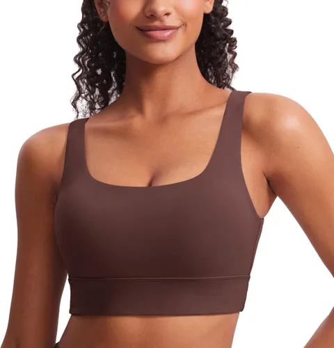 Miniatura 43 de CRZ YOGA Butterluxe - Brasier deportivo con espalda en U para mujer, cuello redondo, acolchado, de bajo impacto, para yoga, entrenamiento