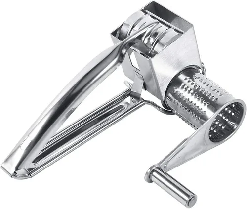 Miniatura 7 de Rallador de queso de acero inoxidable, manivela de mano, cortador de cocina multifuncional y herramienta de trituración, tambores ralladores