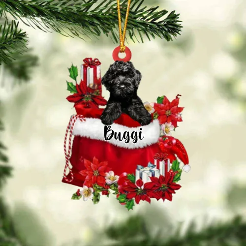 Miniatura 110 de Perro Akita Inu personalizado en bolsa de regalo, adorno de Navidad, nombre personalizado, regalo para amantes de los perros, familia, Navidad