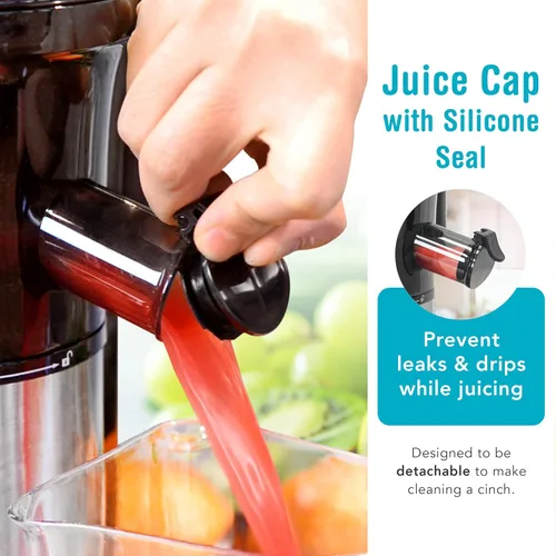 Miniatura 3 de Shine Kitchen Co SJV-107-A - Exprimidor de masticación lenta de acero inoxidable
