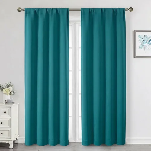 Miniatura 160 de Cortinas opacas para dormitorio, sala de estar, juego de 2 paneles de 54 pulgadas de largo, cortinas de oscurecimiento de habitación con aislamiento