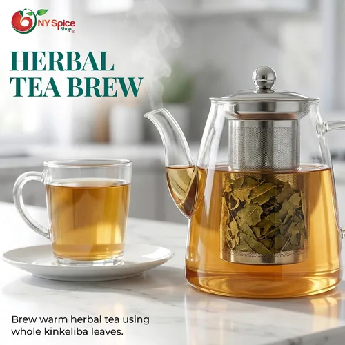 Miniatura 8 de NY Spice Shop Kinkeliba Hojas de té de hierbas – Kinkeliba de hojas sueltas – Té africano natural cosechado en la naturaleza – Hojas para preparar
