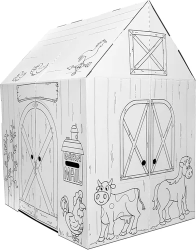 Easy Playhouse Granja - Arte y manualidades para niños para diversión en interiores y exteriores, colorea tus animales favoritos de la granja –