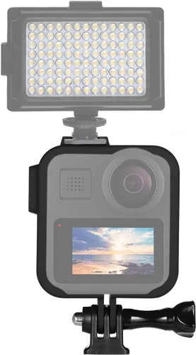 Miniatura 4 de Andoer Funda de cámara de acción para cámara de plástico con marco protector de carcasa de vlog con soportes dobles de zapata fría para cámara
