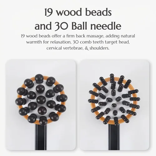Miniatura 6 de Martillo de masaje, masajeador de espalda Meridians, masajeador de percusión de doble cabeza y espalda, martillo de masaje manual para cuello