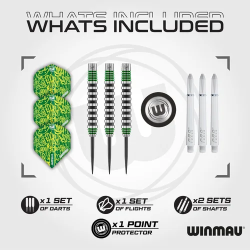 Miniatura 2 de Winmau Advance 500 Series - Juego de dardos de tungsteno con puntas de acero y ejes (tallos), disponible en azul y verde