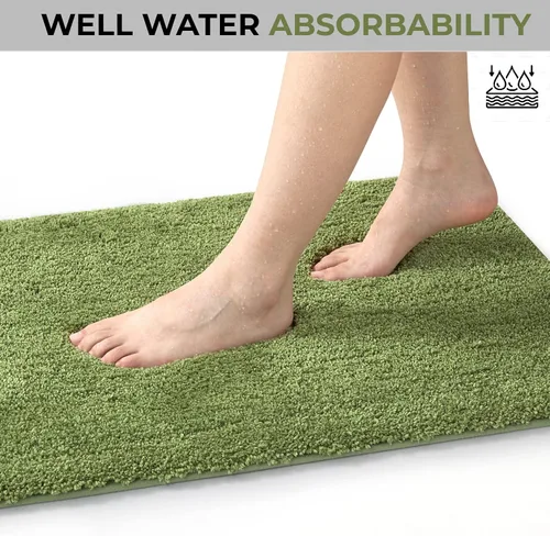 Miniatura 4 de YHF - Alfombras de baño de 17 x 24 pulgadas, extra gruesas y suaves, de microfibra peluda, lavables a máquina, alfombras de baño absorbentes, tapete