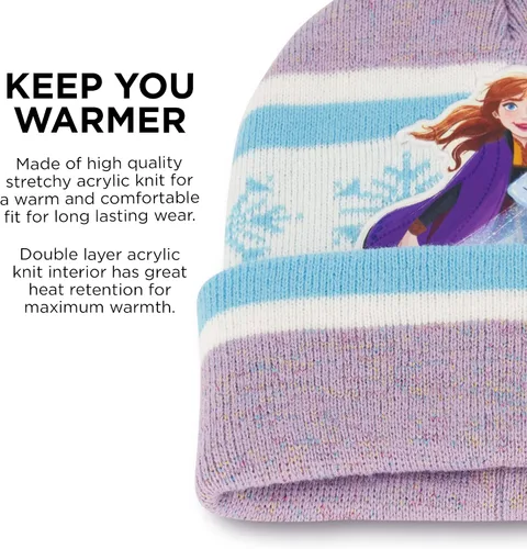 Miniatura 4 de Disney girls Winter Hat With Knit Mittens Set and Insulated Ski Ages 2-4 Or Frozen Knit Gloves and Glove Set Age 4-7