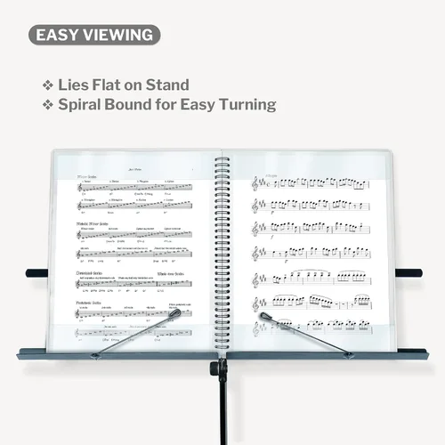 Miniatura 2 de Carpeta de partituras CRANBURY 8.5x11 - Carpeta de música de doble uso (negra), almacene páginas dentro de 24 fundas protectoras o anote páginas