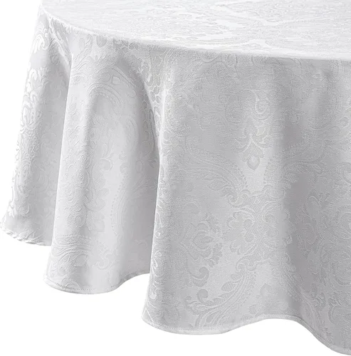 Miniatura 21 de Elrene Home Fashions Caiden Elegance - Mantel de damasco impermeable, resistente a manchas y arrugas, 70" redondo, granate Arándano