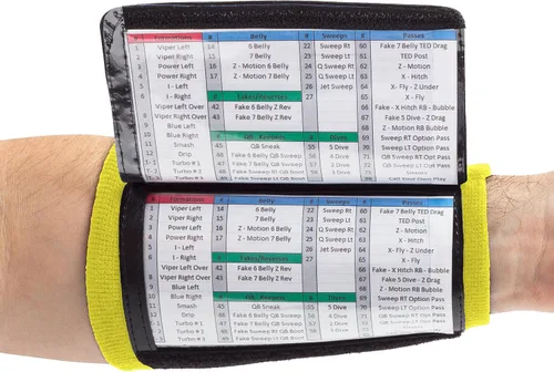 Miniatura 7 de WristCoaches Pulseras de juego de fútbol - Equipo de mariscal de campo juvenil - Libro de jugadas de pulsera - Pulseras de sóftbol para letreros