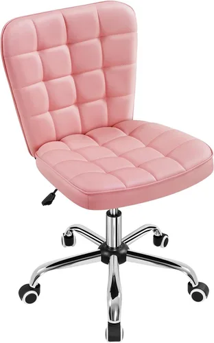 Miniatura 12 de Yaheetech Silla de Escritorio de Oficina Moderna Acolchada sin Brazos de Computadora Tapizada en Cuero Sintético con Altura de Asiento Ajustable