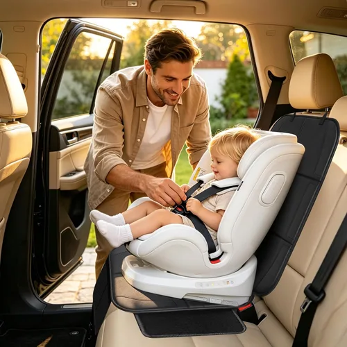 Miniatura 7 de Meolsaek Protector de asiento de automóvil para asiento de automóvil infantil, funda de asiento de automóvil impermeable 600D, tela acolchada más