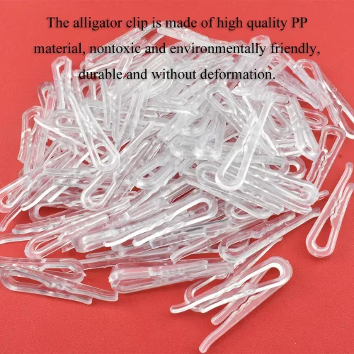 Miniatura 5 de HAHIYO 2 pulgadas/1.969 in 120 piezas de plástico transparente en forma de U pinzas de cocodrilo pinzas para ropa camisa clips plegables con dientes