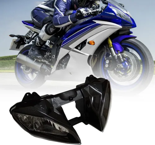 Miniatura 6 de Ensamble de lámpara de faro delantero para motocicleta compatible con Yamaha YZF600 R6 2006 2007 06 07 YZF-R6 Faro frontal transparente para moto