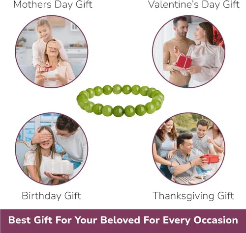 Miniatura 44 de Crystal Vibe Pulseras de cuentas de 0.315 in para mujeres y hombres, pulseras de cristal con piedras preciosas naturales, tamaño elástico ajustable