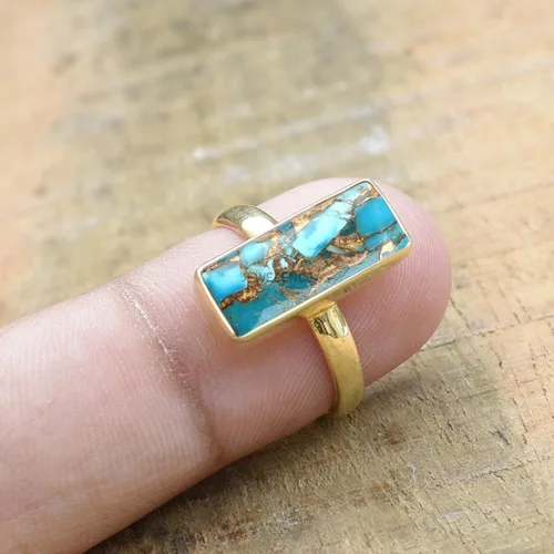 Miniatura 67 de Anillo de plata de ley maciza superpuesta de oro amarillo de 18 quilates para mujer, anillo de compromiso de plata esterlina, juego de bisel