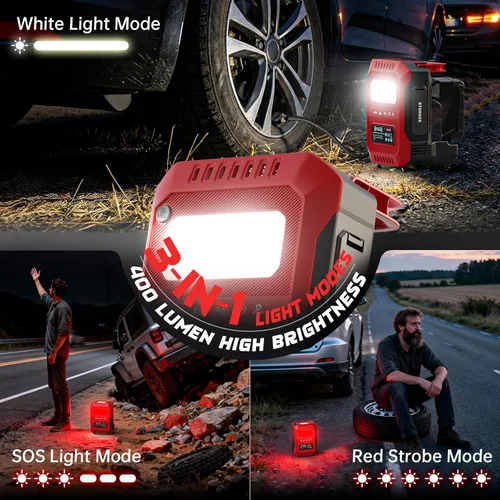 Miniatura 7 de DIYtoolifz Compresor de aire inalámbrico para inflador de neumáticos compatible con batería Milwaukee de 18 V (solo herramienta), bomba de aire