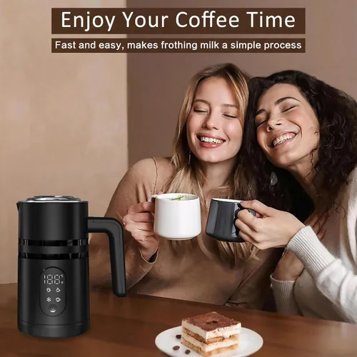 Miniatura 6 de Espumador de leche 4 en 1 para café, vaporizador de leche eléctrico desmontable de 19.6 onzas, máquina automática de espuma fría y caliente